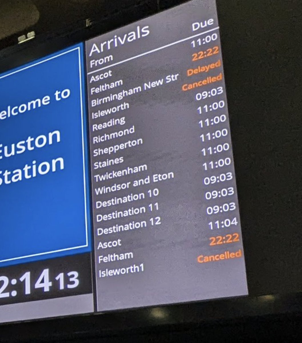 If we’re going back to travel information on the big screen at Euston, could we have platform numbers  back on the Arrivals board like they used to be?