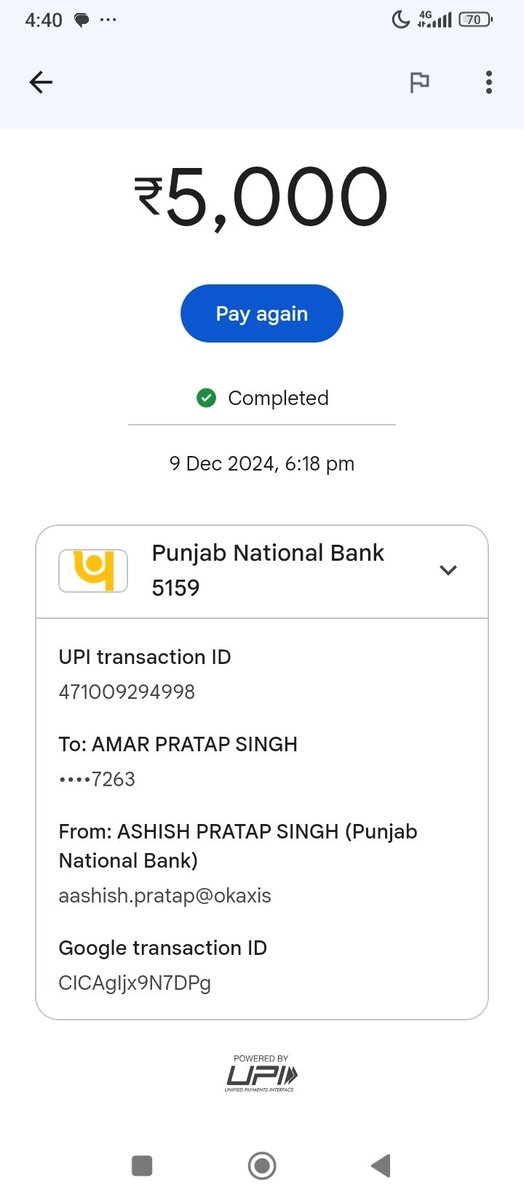 pratap_aashish's tweet image. Request for Reversal of Wrong UPI TransactinI  two incorrect transactions made from my PNB account to a Canara Bank account via UPI. The transaction details are attached for your reference.I kindly request you to initiate the reversal process @pnbindia @canarabank