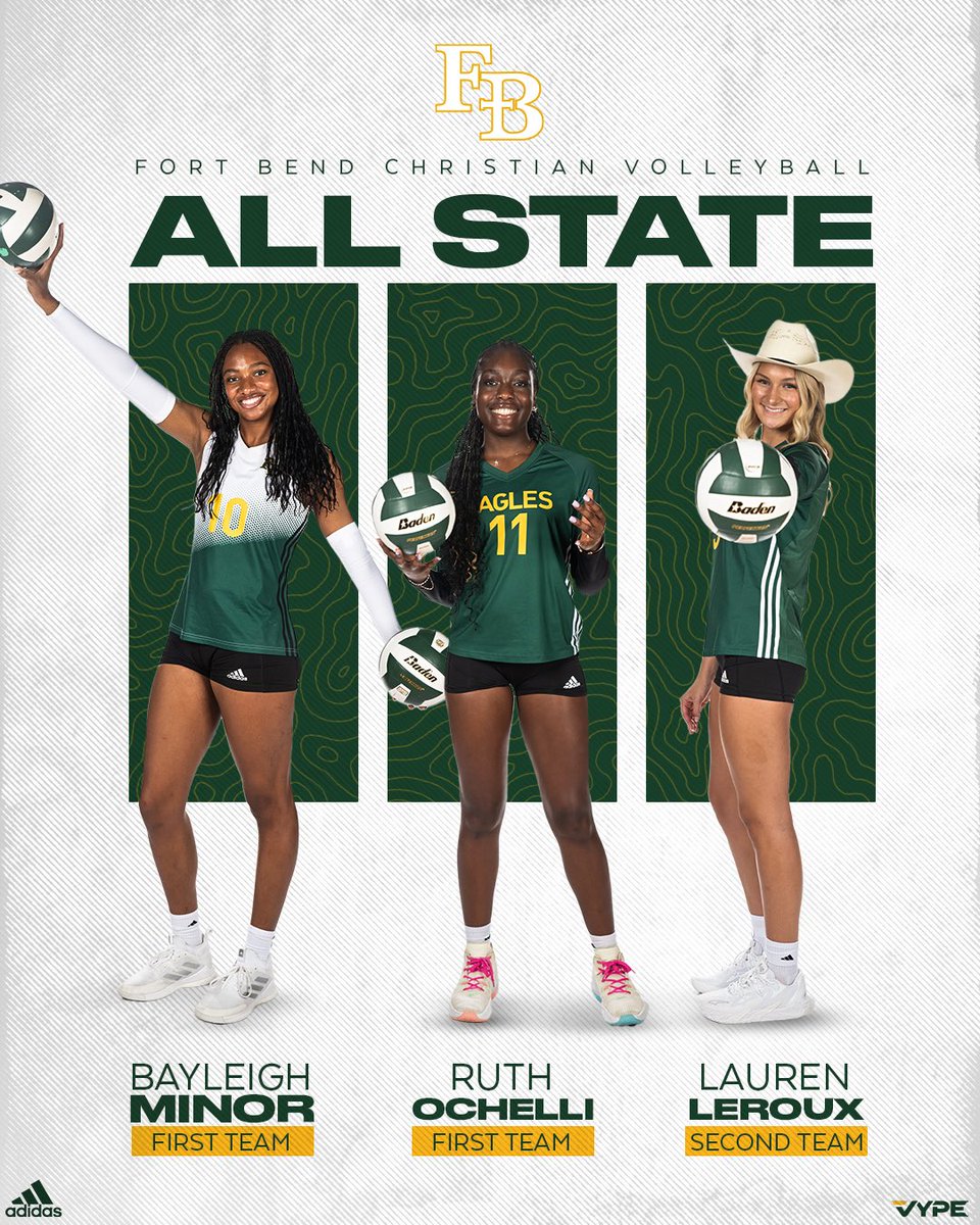 FBCAathletics's tweet photo. Congratulations to our 🏐 girls who received TAPPS ALL STATE honors. 
@BayleighMinor 
@ruthochellii 
@laurenleroux10 
@LayneBulow 
@channinglow 
@ D. Ramirez, T. Tell &amp; L. McGrady https://t.co/2X0y5SC8d0