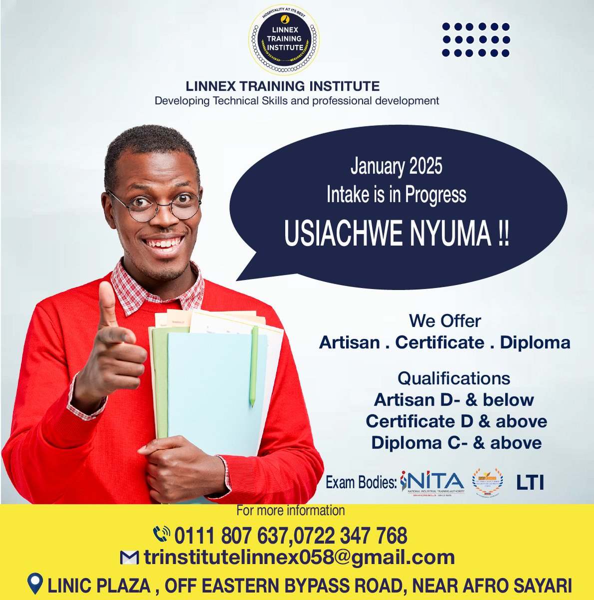 johntemutua1's tweet image. New Year, New Skills, New Opportunities! 📷
January 2025 intake is in progress! 📷 Usikose nafasi yako ya kujiunga na future-makers.

To join us call / WhatsApp us at 0111 807 637 / 0722 347 768
#interiorCS #Mombasa #Uhuru #TotalShutDownKE #Gatundu #MarthaKoome