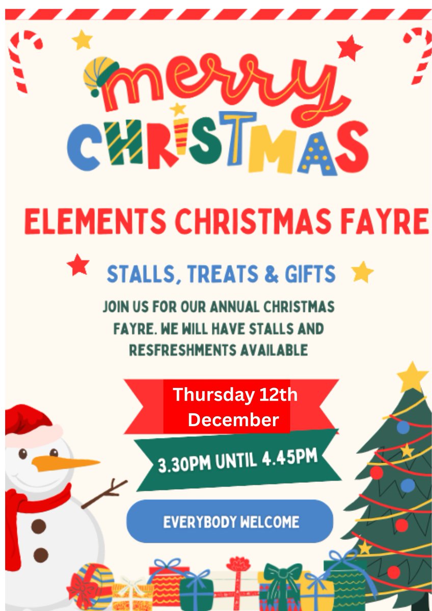 We will be hosting our Christmas Fayre on Thursday 12th December.