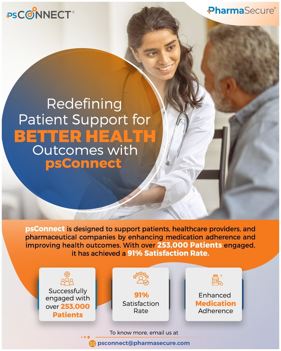 PharmaSecure's tweet image. With psConnect, we’re transforming the landscape for patients, healthcare providers, and pharmaceutical companies. Our platform is built to enhance medication adherence and improve health outcomes. 

Reach out to us at psconnect@pharmasecure.com

#psConnect #PharmaTech