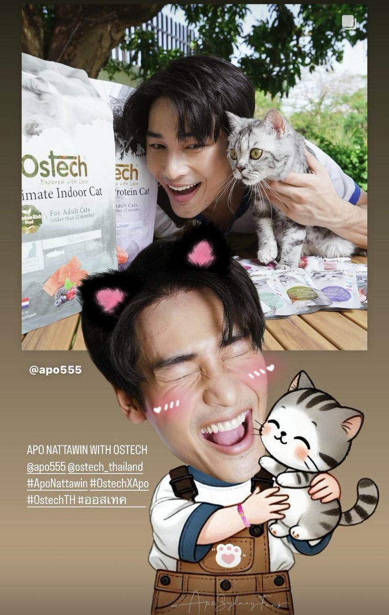 ApoSydneyFans's tweet photo. Meow 🐱 

APO NATTAWIN WITH OSTECH

@Nnattawin1 @OstechThailand 
#ApoNattawin #OstechXApo #Ostech https://t.co/2kNGmkBRTR