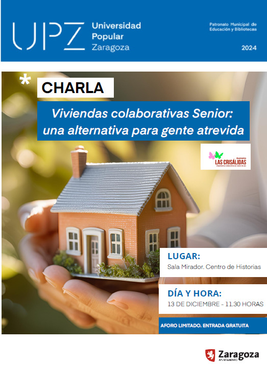 ✨ Charla: "Viviendas colaborativas Senior: una alternativa para gente atrevida"
📅 13 de diciembre
🕦 11:30 h
📍 Sala Mirador, Centro de Historias (Pza. S. Agustín, 2
🎟️ Entrada gratuita (aforo limitado)
👥 Organizan: Asociación Las Crisálidas,🏡 #ViviendasColaborativas