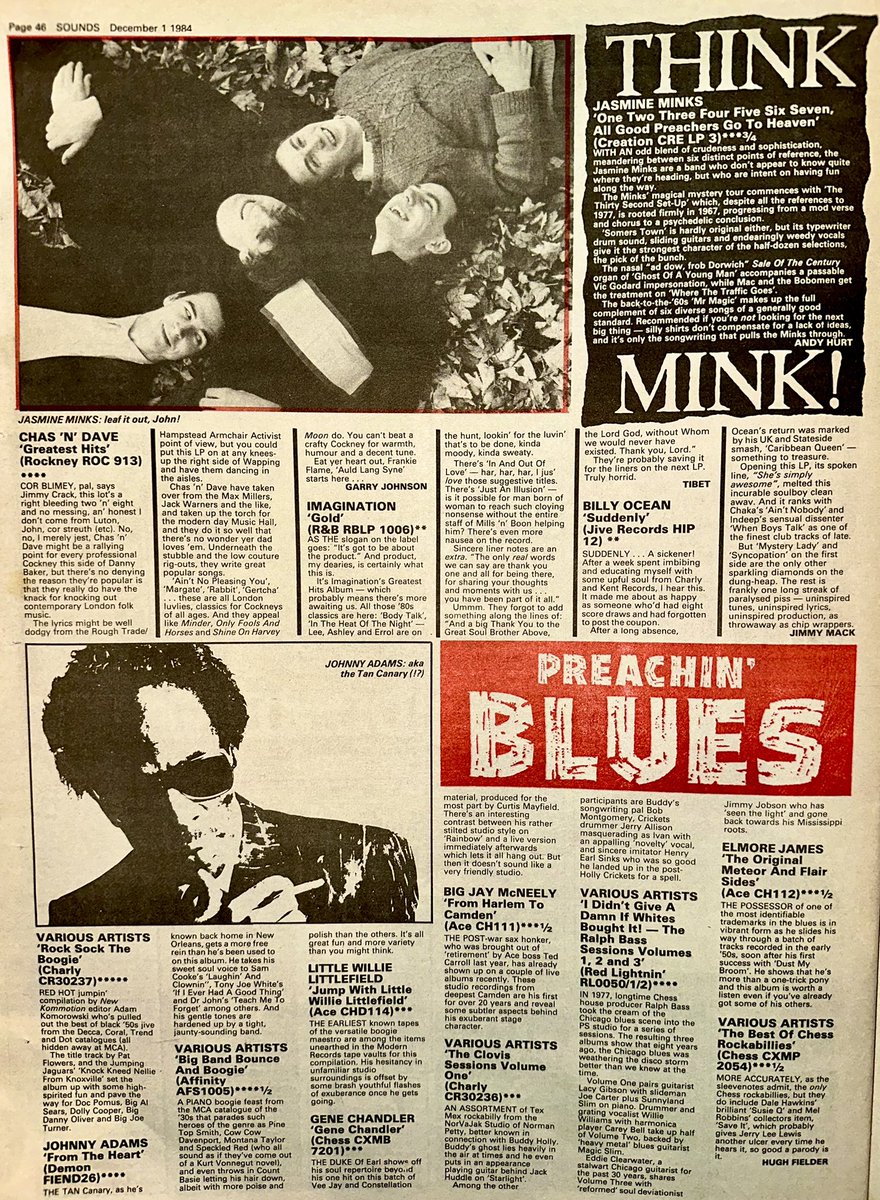 ZoundsAbound's tweet photo. 5⭐️ LP reviews for ‘Exorcising Ghosts’ by #Japan from Chris Roberts, for ‘TheTower’ by #TheLegendaryPinkDots’ from Tibet &amp; for ‘Forget About The Danger’ by #TheLeroiBrothers

Solid reviews too for #LivingInTexas, #AliciaMyers &amp;  #TheScientists 

Sounds Dec 1st 1984 https://t.co/VgPJGhF5Hs