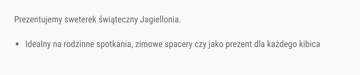 mSlapinski's tweet photo. Hej @ZDeptula, @PertkiewiczW. Czy można zachęcić pracowników sklepu/dział marketingu do dania z siebie więcej niż 3% potencjału i uzupełnienia opisu chociaż o tabelę rozmiarów i materiał, z jakiego uszyty jest sweter? Załączam CAŁY OPIS  długo wyczekiwanego sweterka: https://t.co/RfgDOGGtlY