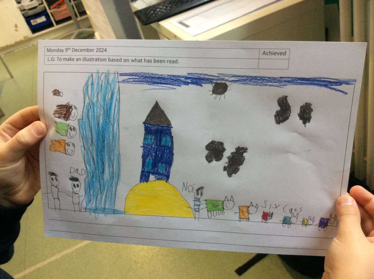 #everestclass have been drawing an illustration based on a sentence using key vocabulary they've heard using their listening skills linked to their new text #stormwhale #englishatRFA #year2 #ks1 <a href="/clpe1/">CLPE</a> <a href="/Benji_Davies/">Benji Davies</a>