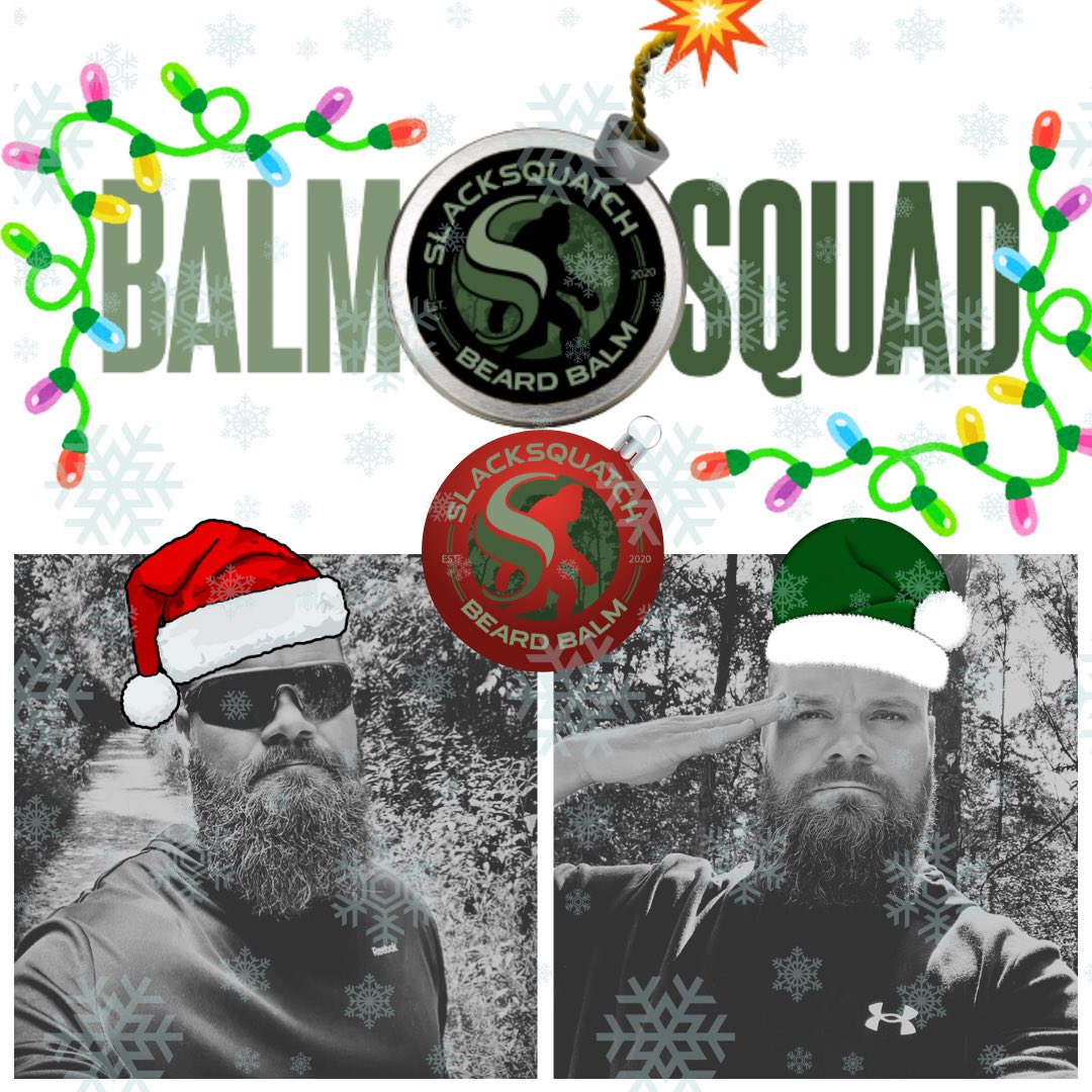 Season’s Greetings #BalmSquad💣
Hopefully yall are having a great holiday season.

As the season of giving draws nearer be sure to give the gift of a hydrated and nourished beard with #SlackSquatchBeards. 
Grab a balm, butter, oil, or beard &amp; body soap.

Etsy.com/shop/slacksqua…