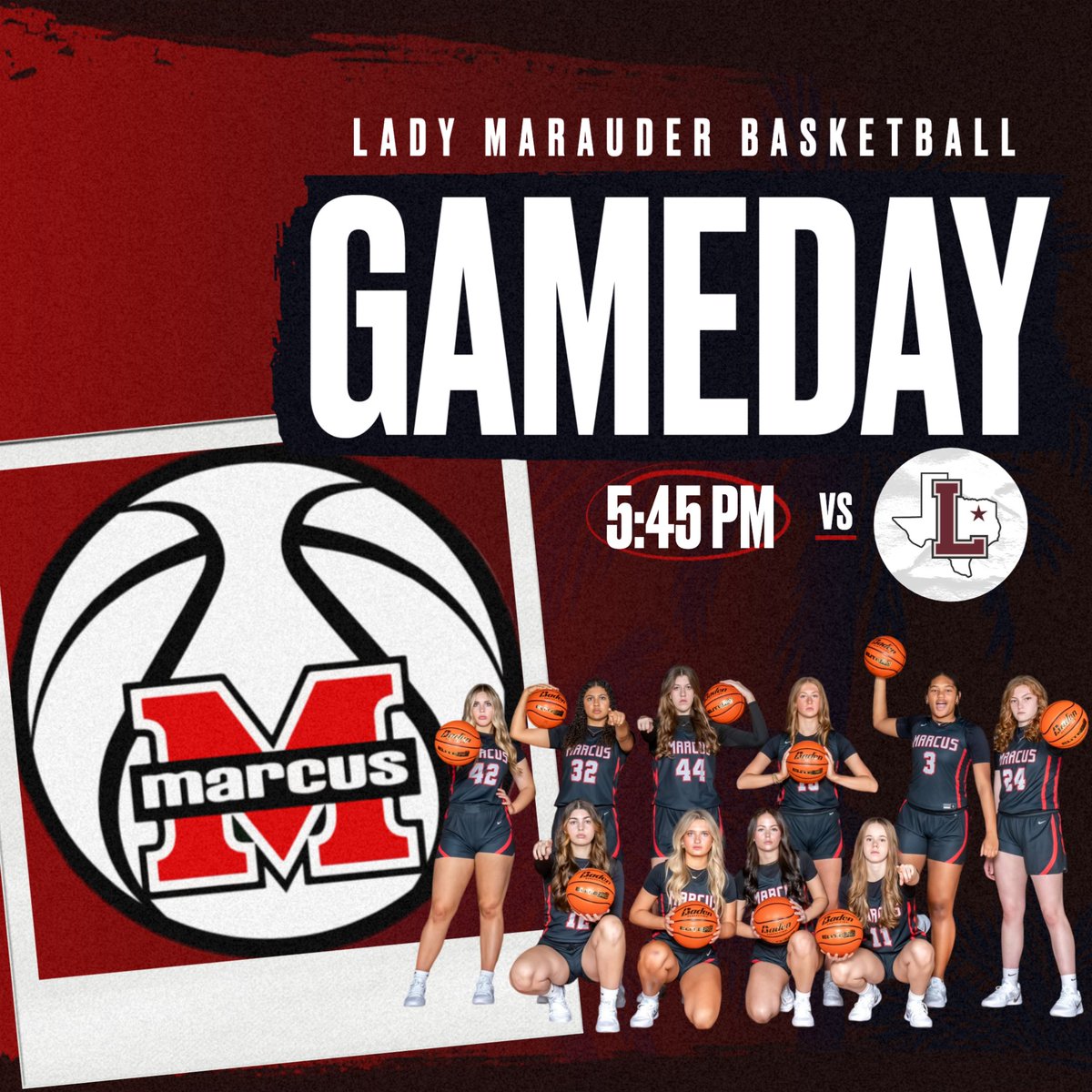 MarcusGBBall's tweet photo. District starts today! 🔥
Lady Marauders are HOME vs Lewisville

🗓️: TODAY - Dec. 10
📍: MAC
⏰: 9A/JV @ 4:30pm; 9B/VARSITY @ 5:45pm

#ALLASONE! https://t.co/zLph9QrYPR