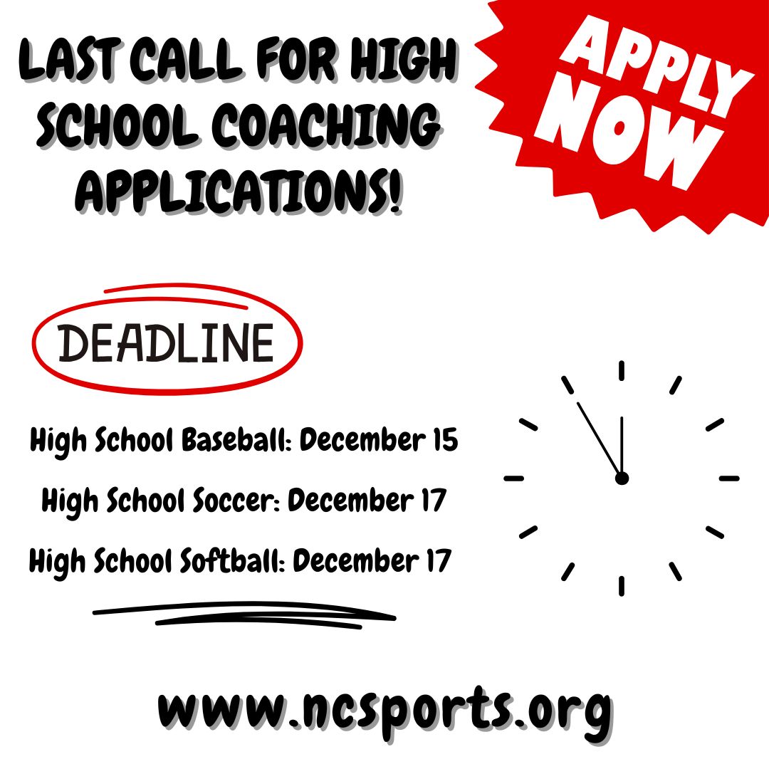 The deadlines are quickly approaching to apply to be a coach in one of our 2025 High School Showcase events! If you are a current North Carolina High School Coach that is interested in being involved, visit your sport's specific webpage to submit your application today.
