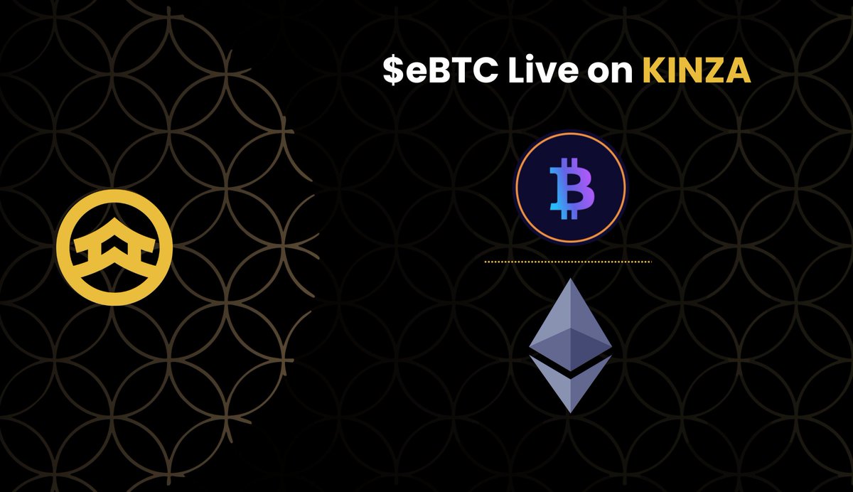 ether_fi #Bitcoin LRT $eBTC is now live on @ethereum on Kinza Finance 🎉  $eBTC is an https://t.co/jhtO20Xey0 @Lombard_Finance powered Bitcoin LRT  pegged 1:1 to BTC with restaking and yield opportunities. Deposit $eBTC