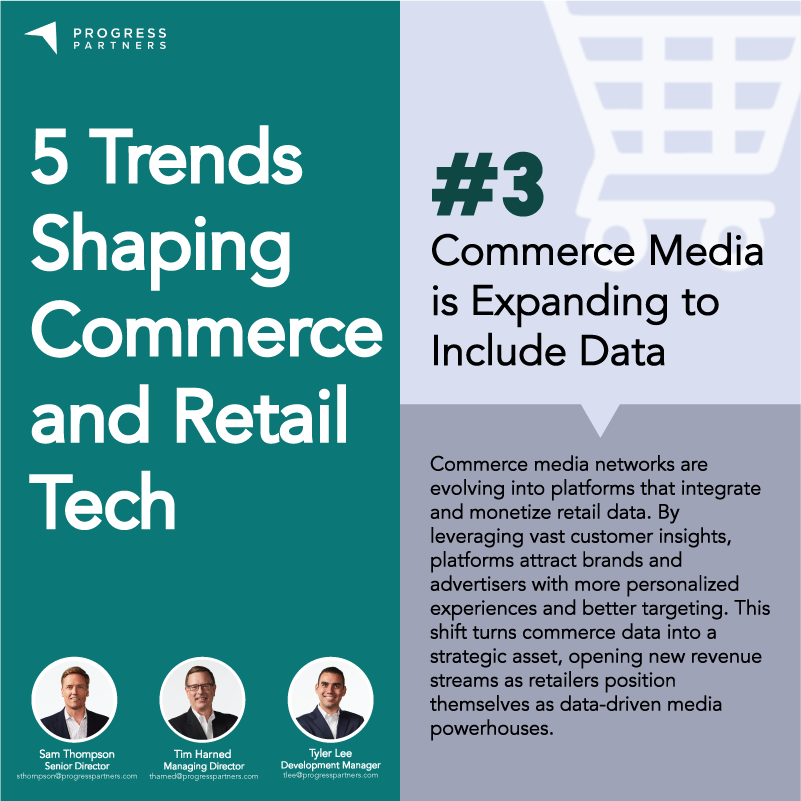As commerce media expands, our experts—Senior Director Sam Thompson, Managing Director Tim Harned, and Development Manager Tyler Lee—highlight how retailers are transforming data into strategic assets. 🛒 

Follow along for more insights into trends in commerce and retail tech💡