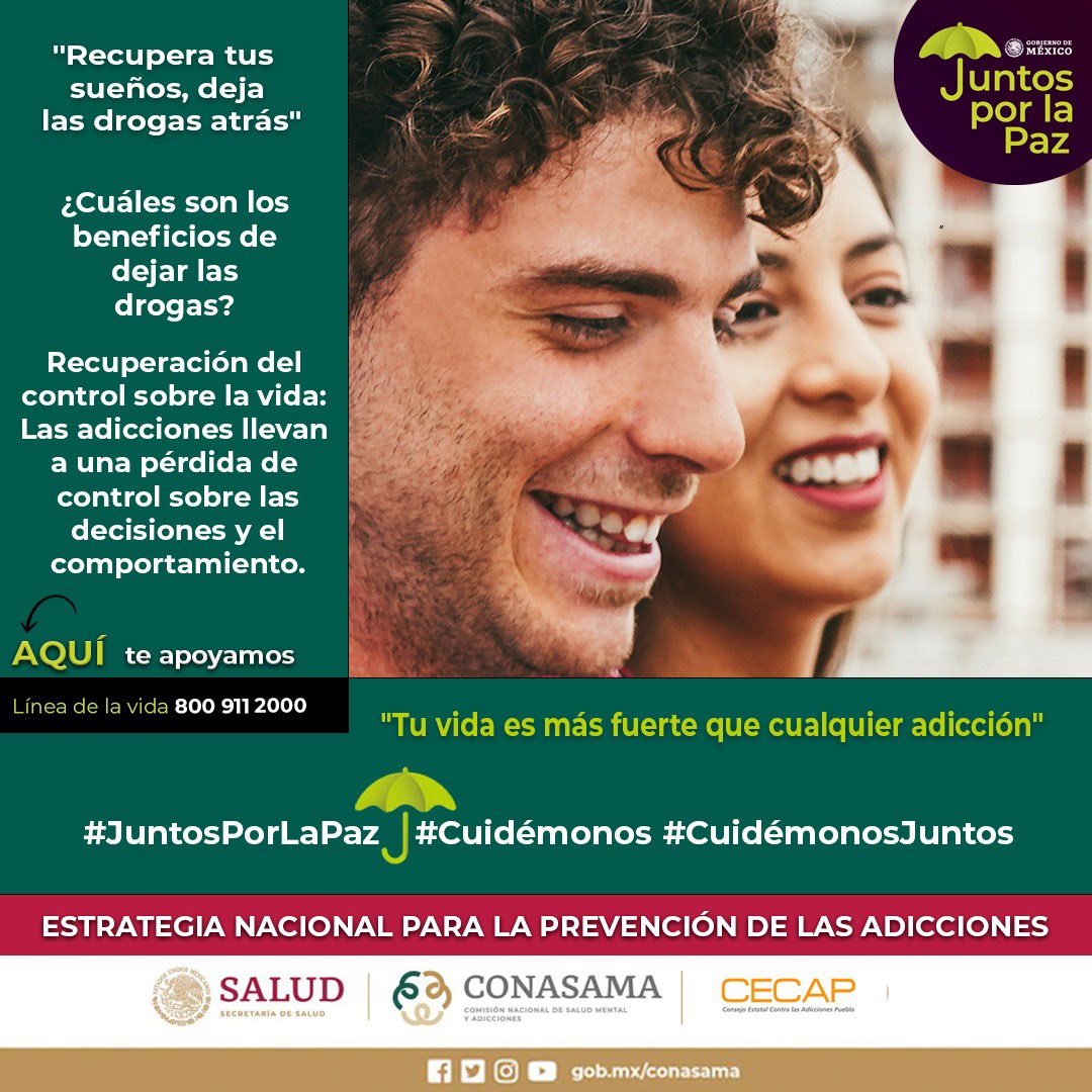 CECAPoficial's tweet photo. Recuperar el control de tu vida está en tus manos. Dejar las drogas te permite tomar decisiones más claras, conscientes y enfocadas en lo que realmente quieres. ¡Tú decides el camino!  

#TomaElControl #SéTúMismo #DejaLasDrogas #MéxicoPorLaPaz #DecisionesLibres https://t.co/0IYTLBii57