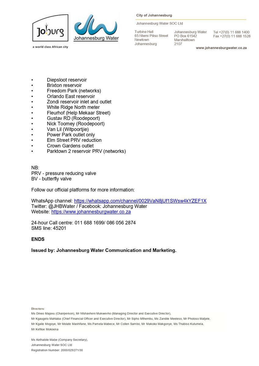 Johannesburg Water tweet media