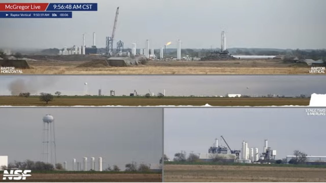 bluemoondance74's tweet photo. SpaceX McGregor just tested a Raptor engine from the Horizontal Stand for over 5 minutes! What an incredible rumble and roar heard and felt 🔥🚀🤩 (Would love to know if any records were matched or broken!) Can’t wait for Starship SH Flight Test 7! #SpaceXTests #McGregorTX https://t.co/Dn4ew9kyMq