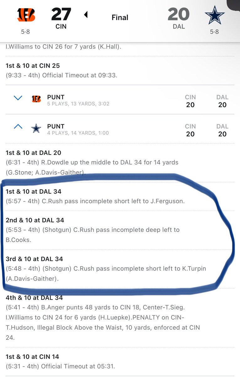 LawsNation's tweet photo. #Cowboys The number one reason to get rid of Mike McCarthy: the score was tied 20–20. Rico Dowdle was averaging 7 yards per run. With 5 minutes left on the clock, Rico broke off a 14-yard run. Then, on the next three plays, Mike McCarthy called pass, pass, and pass. This is insane. The play-calling is dumbfounding and terrible.
These are things that aren’t changing. Mike McCarthy is an undisciplined coach and a lousy play caller. Maybe he’s a good head coach in some respects, but if that’s the case, he’s an absolutely terrible play caller.