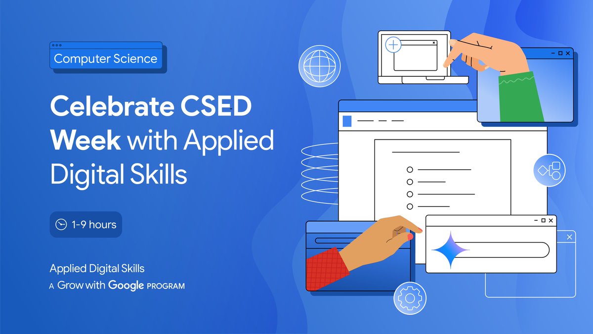 It’s #CSEdWeek! To bring the celebrations to your classroom, dive into this collection of #AppliedDigitalSkills lessons where students can explore introductory coding skills, code their own robot comedian, and discover the benefits of #AI. Learn more: goo.gle/3DoyjaR.
