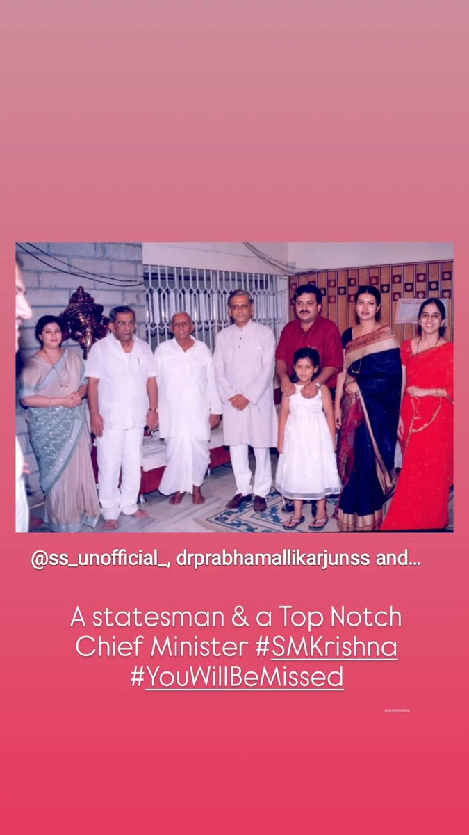 AakarshShamanur's tweet photo. #YouwillbeMissed #SMKrishna sir! 

@DrPrabhaSSM @SS_Mallikarjun_ @DvgShamanurS https://t.co/DftSE9aIkR