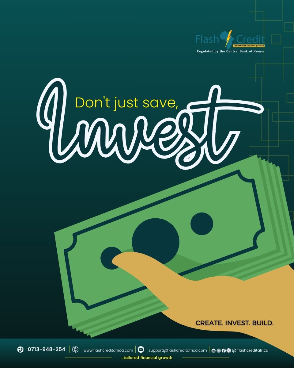 FlashcreditA's tweet image. Invest in your future with our smart loan solutions. Your tomorrow starts today. Let Flashcredit Africa be your partner in achieving financial success.
Apply now flashcreditafrica.com
For more inquiries call us 0713-948-254

#SmartLoans #FinancialFreedom #InvestInYourFuture