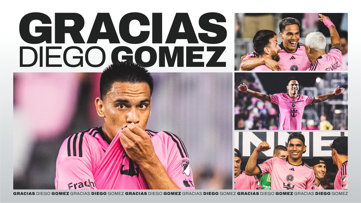 InterMiamiCF's tweet photo. ¡Gracias por todo, Diego! 💗🖤 Te deseamos lo mejor en esta nueva etapa ✨

Diego Gómez has been transferred to Brighton &amp; Hove Albion for a Club-Record Fee.

Details: https://t.co/OphKNrdGrU https://t.co/Ts6Lx0L3KR