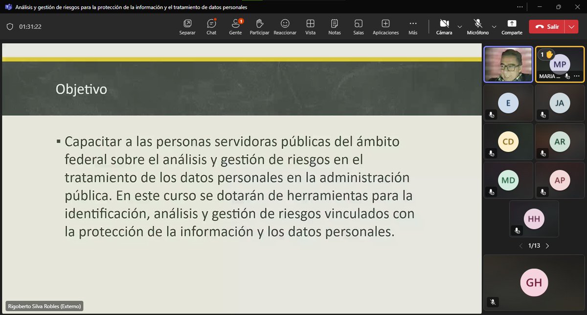 CapacitaINAI's tweet photo. 💥 ¡Ya iniciamos nuestro tercer día de cursos especializados!

👥 Hoy contamos con la participación del Dr. Rigoberto Silva Robles, que estará a cargo del curso denominado Análisis y Gestión de riesgos para la Protección de la Información

#CursosEspecializados #inai https://t.co/B5Pv4iYsot