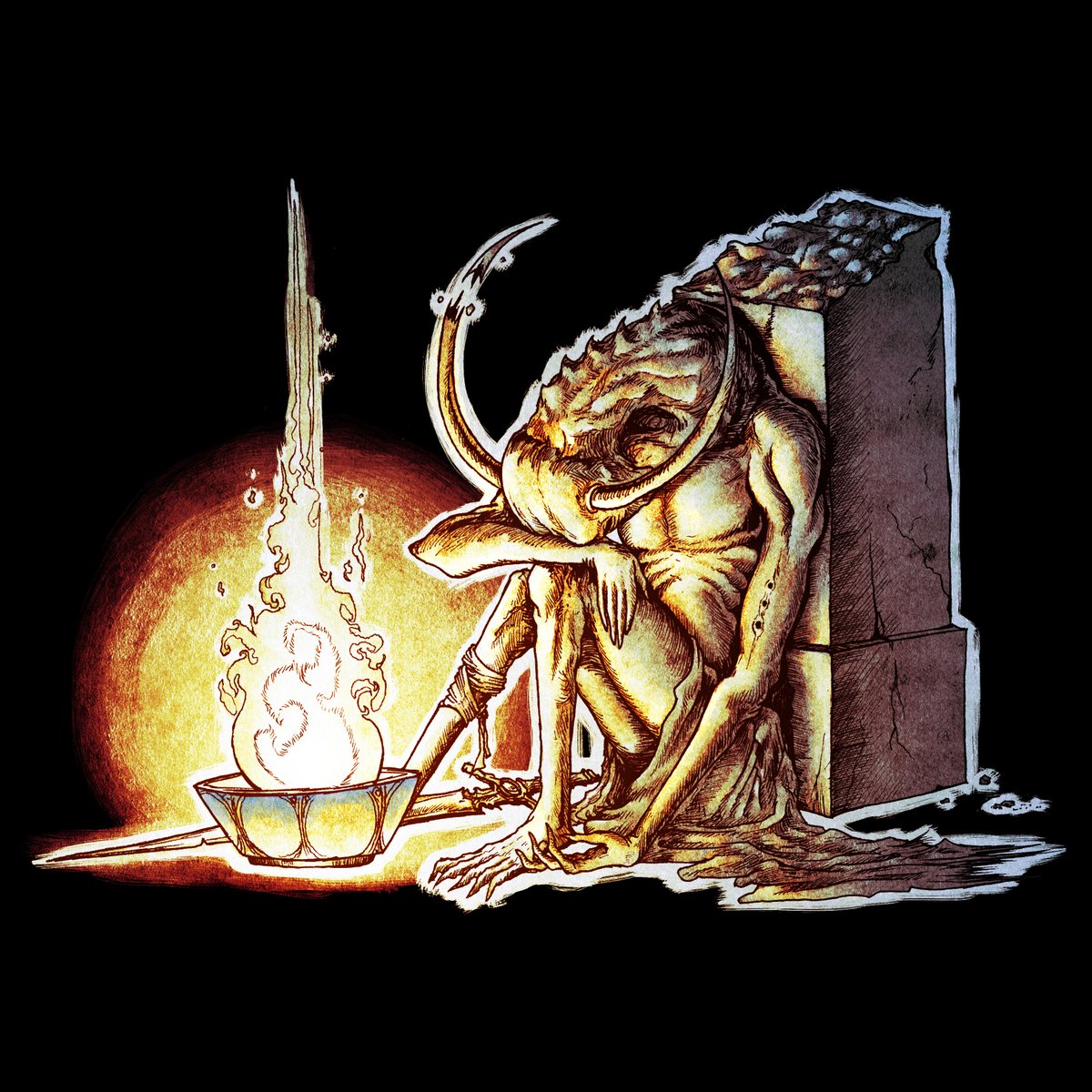 Desadaptado_art's tweet photo. #lovecraftian #horror #darkart #horrorart #surreal #art #handrawing #ink #god #demon #creature #monster #digitalart #handrawing #ilustration #drawing #ritual #secret #blood #ilustracion #ilustradoreschilenos #artechile #fire #bonefire https://t.co/9tbKTAx9Bj