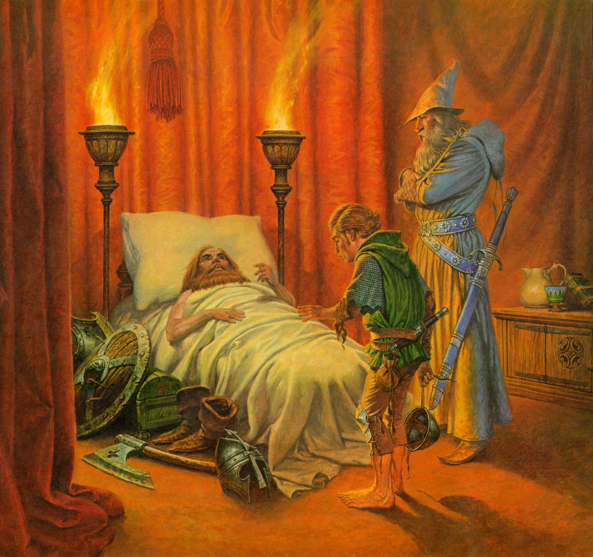 MWMDCLXXVII's tweet photo. "There is more in you of good than you know, child of the kindly West. Some courage and some wisdom, blended in measure. If more of us valued food and cheer and song above hoarded gold, it would be a merrier world."

Thorin Oakenshield's Farewell to Bilbo

Art by Daniel Sweet https://t.co/X9bDOd4er8