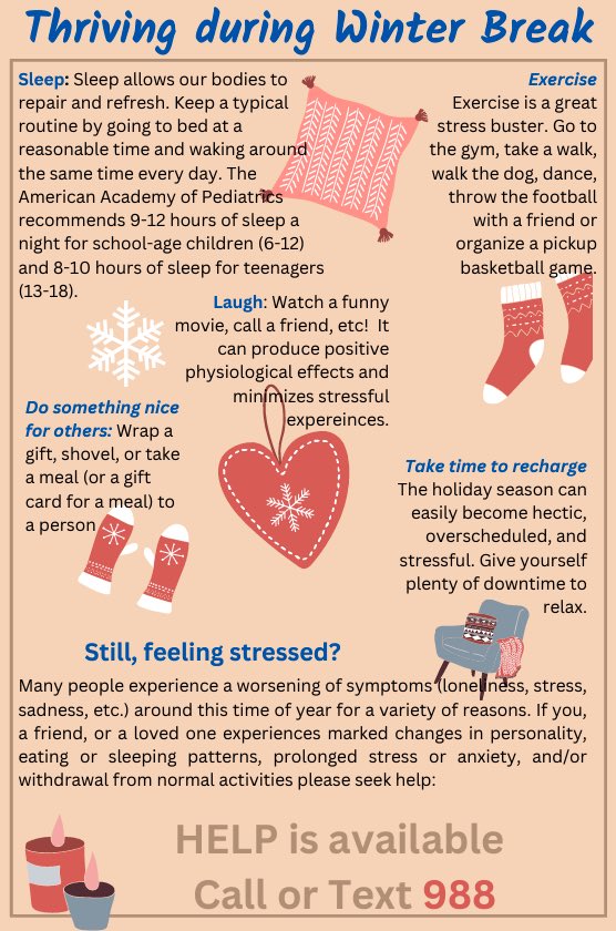 <a href="/Kings_Schools/">Kings Local Schools</a> students-winter break is a time to recharge. Here are a few ways to thrive during winter break. Take care of your body and mind-you deserve it! 

#MentalWellness