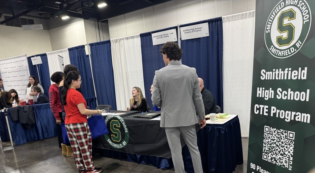 Smithfield High School is at the JA Inspire Fair at the Convention Center!  Stop by to explore our incredible CTE programs, including Law &amp; Public Safety, Computer Science, Cybersecurity, Business, Teacher Prep, and more—with Culinary coming soon!  #SHSCTE #JAInspire