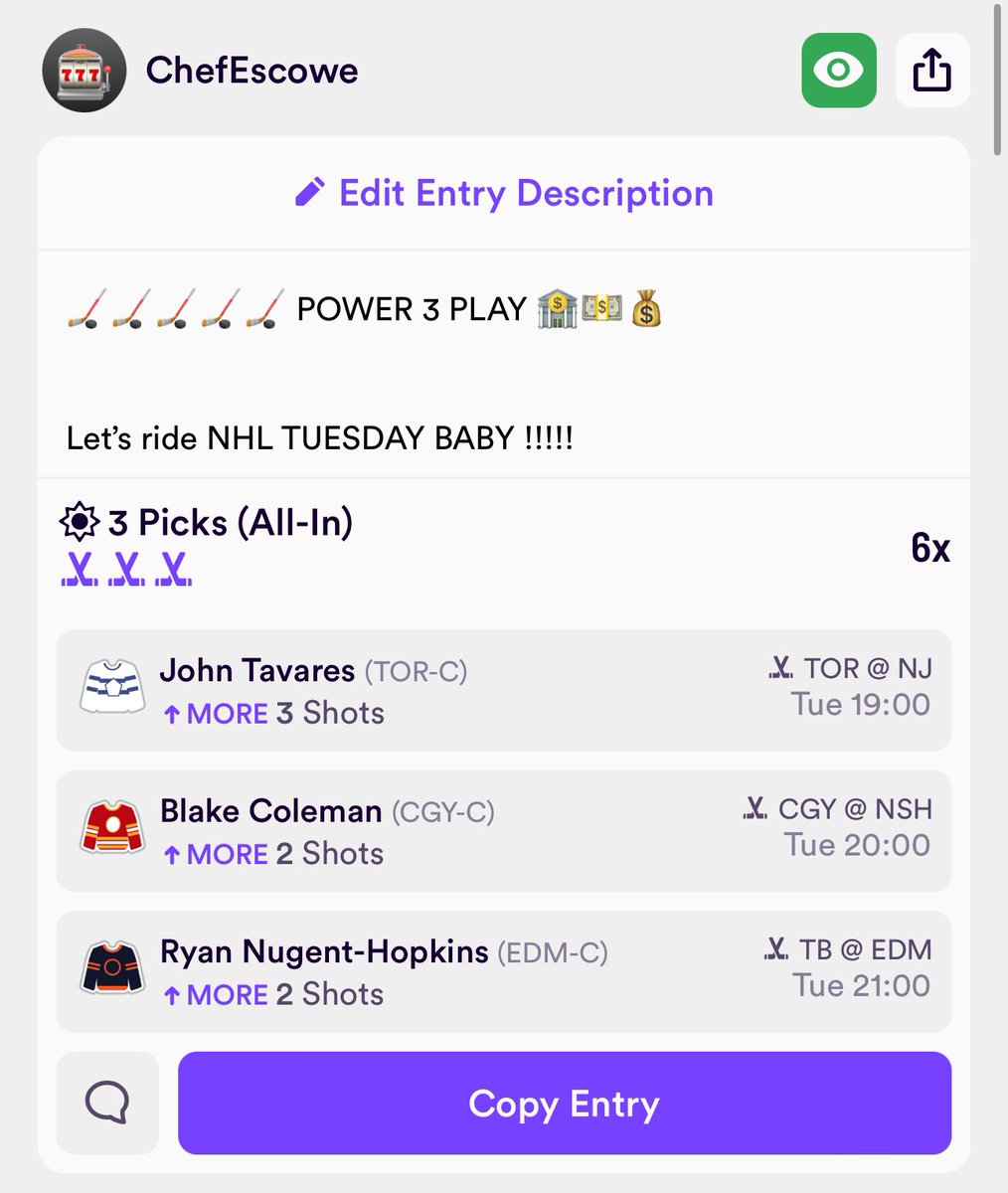 ChefEscowe's tweet photo. The GET BACC 🏒🏒🏒

🧪👨‍🍳
#chefspicks #GamblingX #SportsBettingX #NHL https://t.co/I74zdPPagn