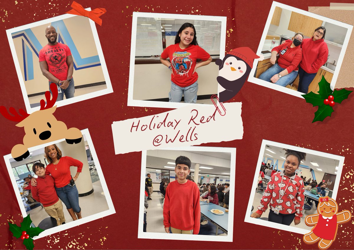 WellsWolverines's tweet photo. Everyone brought the holiday spirit by wearing their red to start off our winter spirit week! #WinningWells #WellsWolverines #SpringISD https://t.co/mrLfzBbjUW