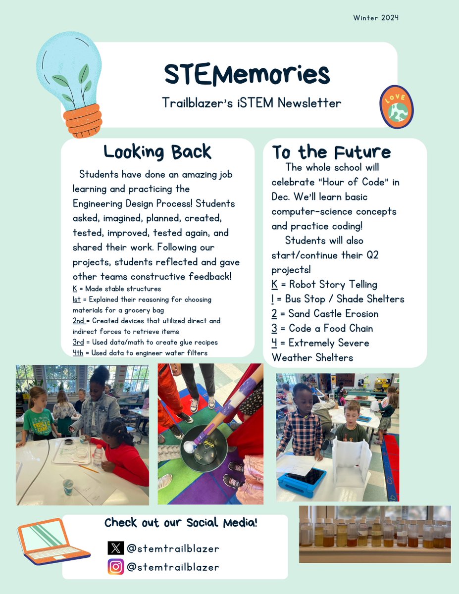 STEMemories: Winter Edition! 

Trailblazer Eagles love STEM!