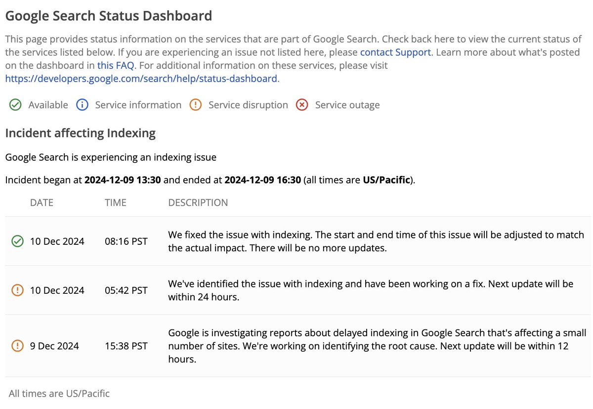 rustybrick's tweet photo. The Google Search Indexing  bug is now resolved - story updated at https://t.co/x0JHpTbbjQ https://t.co/c0Ag9zy4MQ