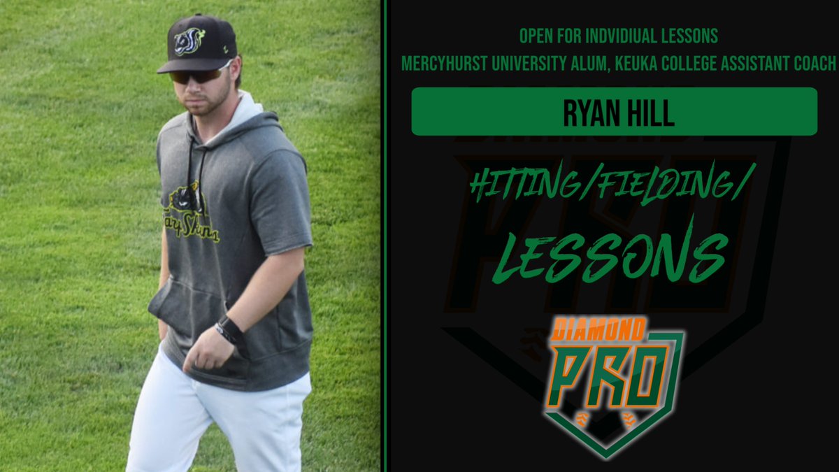 DiamondPro3's tweet photo. 🚨 Work with Ryan Hill! ⚾️

@Keuka_Baseball assistant Ryan Hill is now offering hitting and fielding lessons!

🔹 Webster Thomas, MCC, &amp; Mercyhurst standout
🔹 Jamestown Tarpskunks Manager (2024)
🔹 Current Keuka College Assistant Coach

Visit the link in our bio to register! https://t.co/gVyfAaumBc