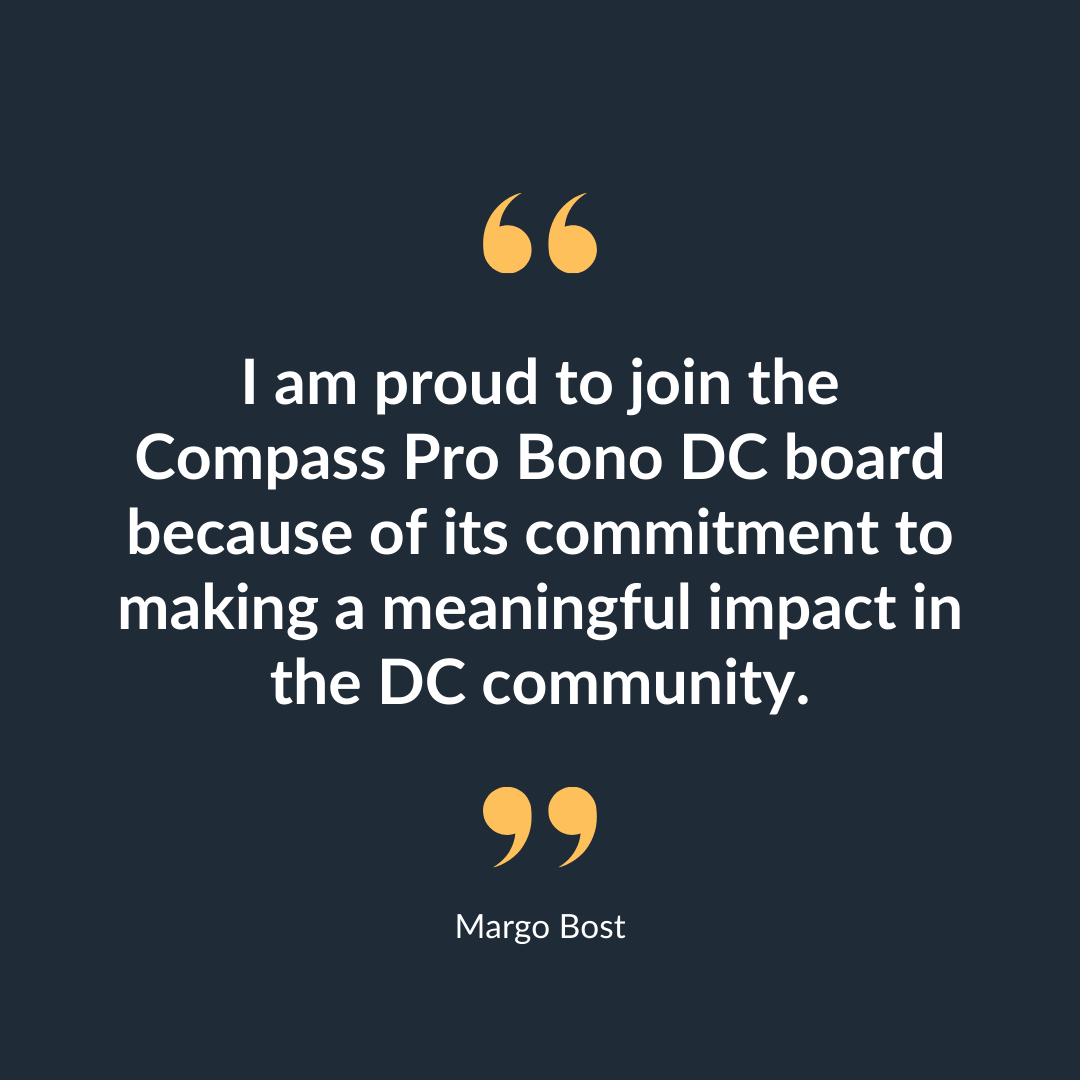 #MeetTheBoard We're excited to welcome Margo Bost to the Washington DC board! 

Margo brings deep professional expertise and past Compass volunteer experience and we're thrilled to have her support as we work to create a thriving #WashingtonDC region.