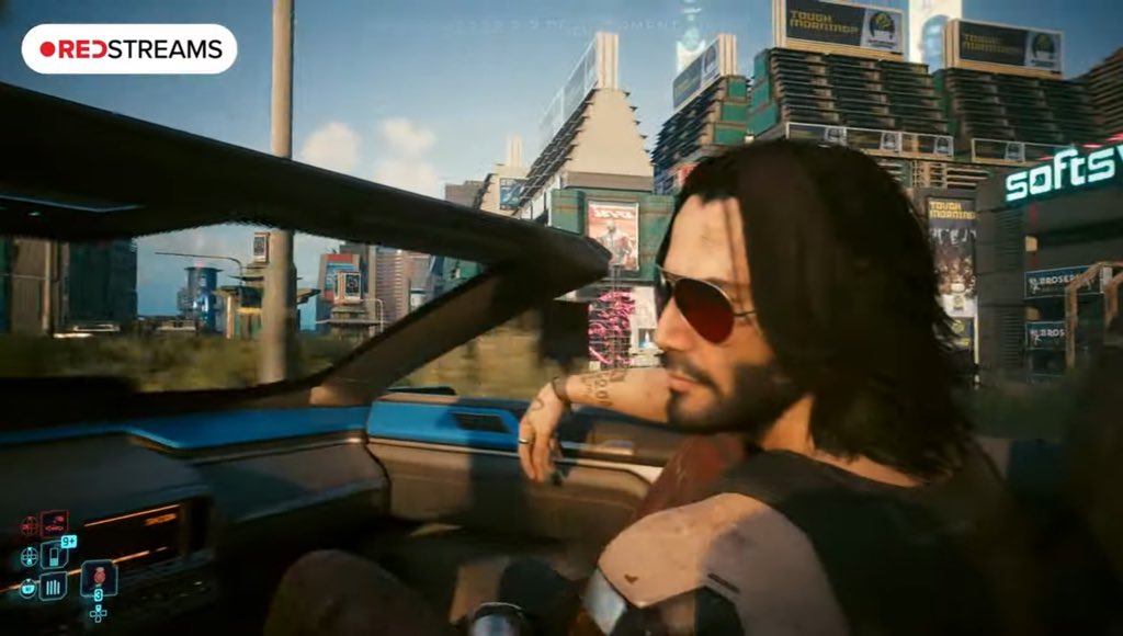 SynthPotato's tweet photo. NEW CYBERPUNK 2.2 FEATURE: Johnny Silverhand now has a chance of spawning in your car and having a quick chat with V! https://t.co/abd5gnaAsx