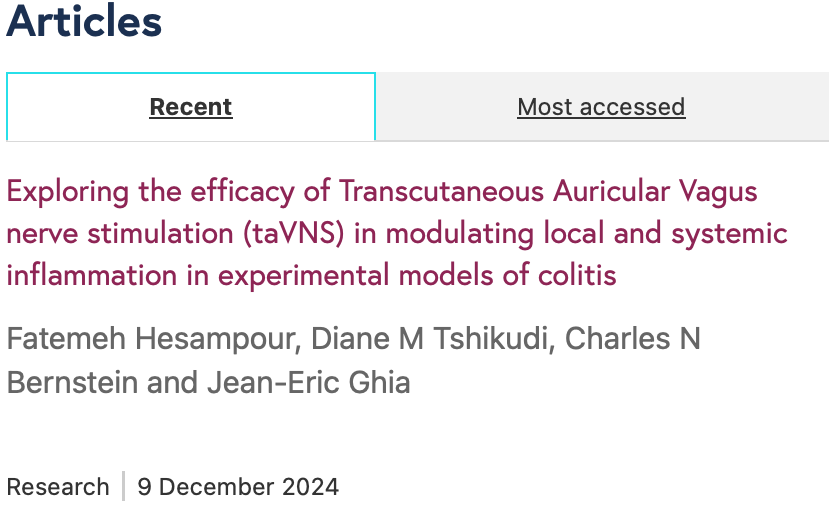 💡trans-auricular vagus nerve stimulation (#taVNS): A Pontential New Ulcerative Colitis (UC) Therapy?
➡️Our research shows taVNS reduces inflammation  &amp; supports cell survival in a mouse model of UC.
Non-invasive &amp; effective.
#IBD tinyurl.com/yc7yy4ft