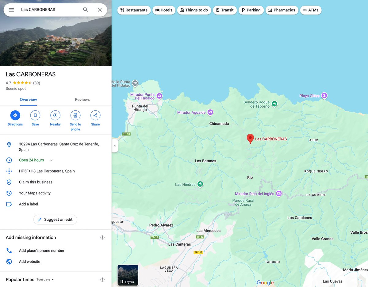 CoryMcKane's tweet image. My photo I took in Tenerife (Canary Islands) of this small town is officially the Google photo for that town. It’s probably the best photo I’ve ever taken so I’m pretty hyped on this