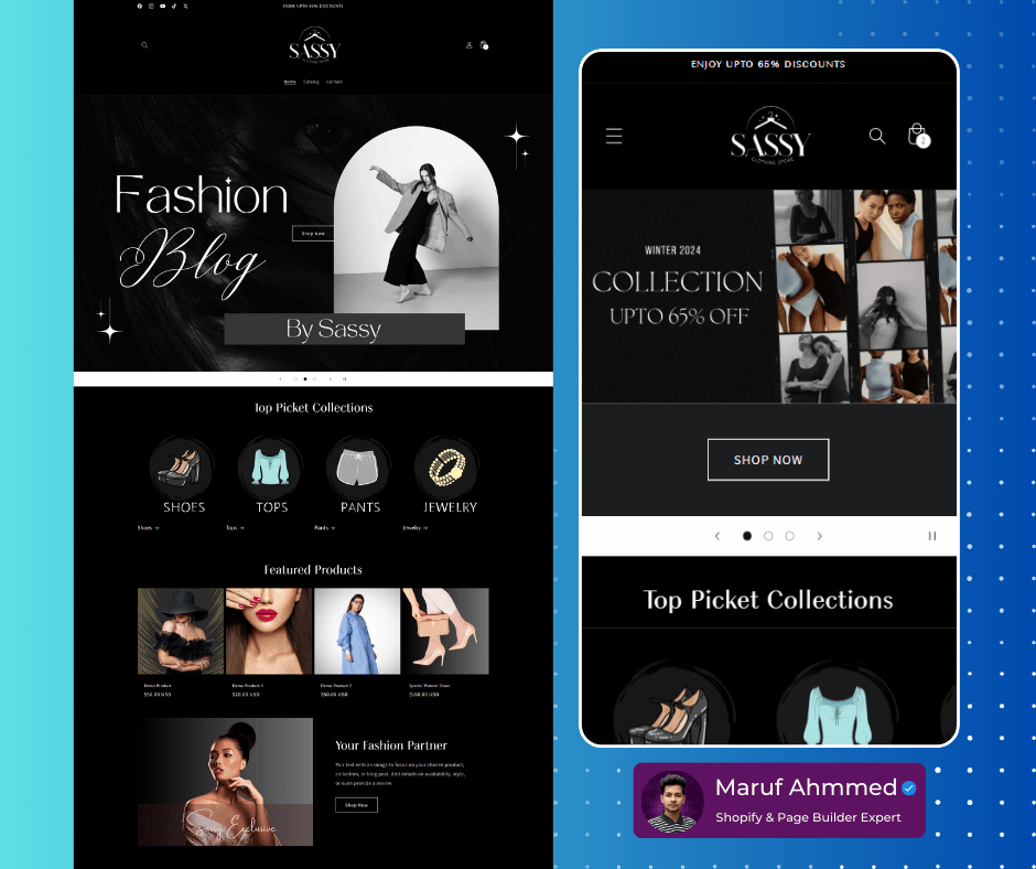 Built with the *FREE* Shopify Dawn theme, but it looks like a premium masterpiece! 📷

📷 DM me to grab this sleek and high-converting design!
#ShopifyDesign #EcommerceExpert #DawnTheme #ShopifyStore