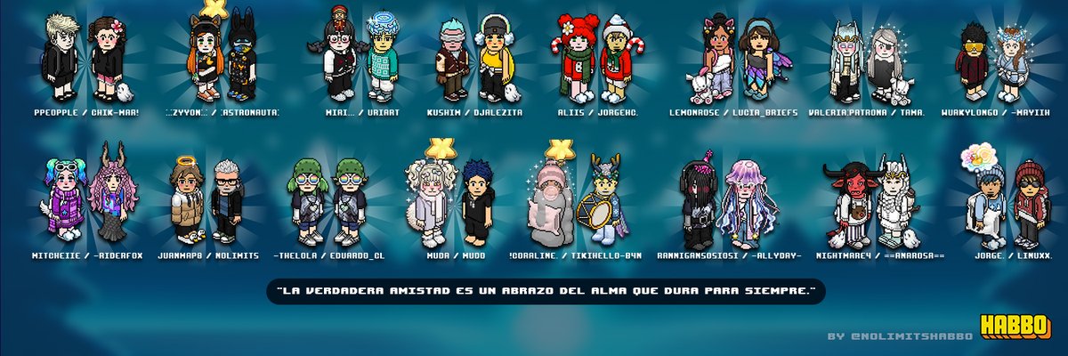 ¡🎄✨ Portada Navideña 2024 ✨🎄!

¡Los invito a participar en la mágica portada navideña! 🎅❄️

¿Cómo participar?
✅ LIKE 🔁 RT
👥 Sígueme
💬 Comenta tu nombre Habbo
👀 50 Habbos aparecerán!

⏳ Hasta el Lunes 16/12. ¡Te leo! 🎁✨