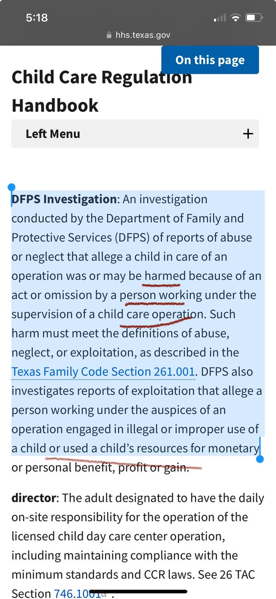 This says nothing about DFPS investigating my private life. 

I’m not a child care operation! Your laws and codes and regulations don’t apply to me.