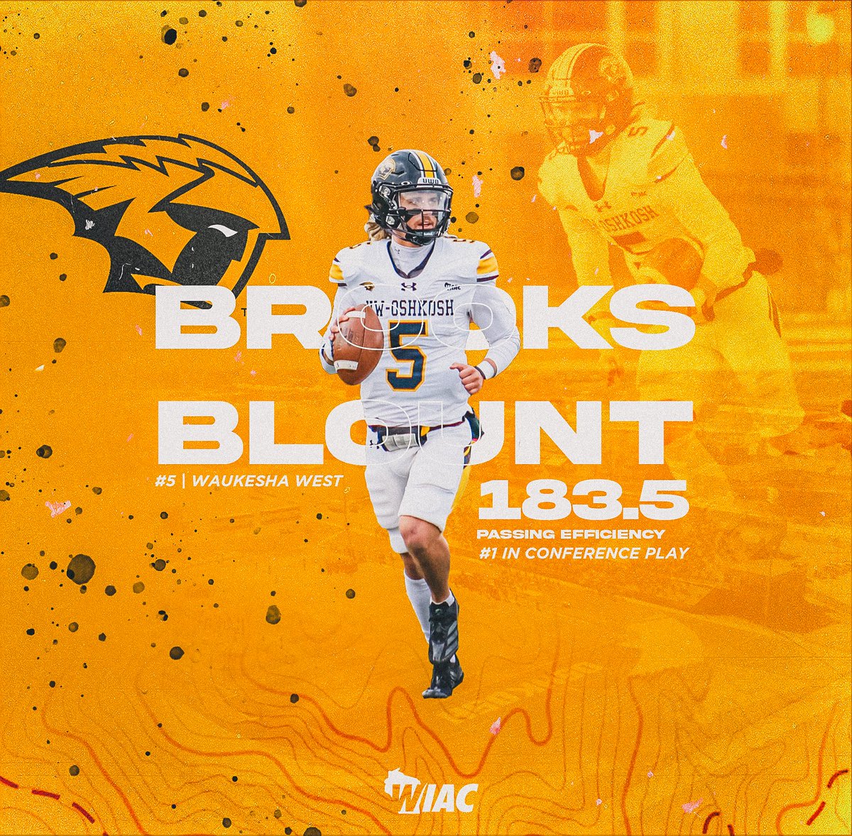 Fifth-year Quarterback Brooks Blount from Waukesha West left it all on the field this season.

#𝟭 𝗣𝗮𝘀𝘀𝗶𝗻𝗴 𝗘𝗳𝗳𝗶𝗰𝗶𝗲𝗻𝗰𝘆 𝗶𝗻 𝘁𝗵𝗲 𝗪𝗜𝗔𝗖  | 17 Total TDs

#BeTheOne | #GoldStandard