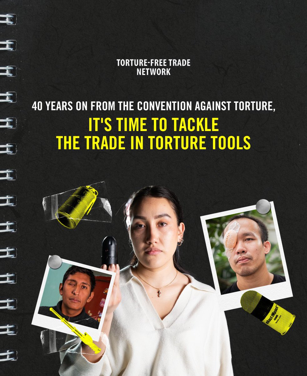 🕊️On #CAT40, survivors of torture from across the world demand that the international community takes immediate action to stop the production, sale, trade, &amp; use of tools of torture. 
📢We need a #TortureFreeTrade Treaty NOW.
🔗cvt.org/statements/joi…
#ConventionAgainstTorture