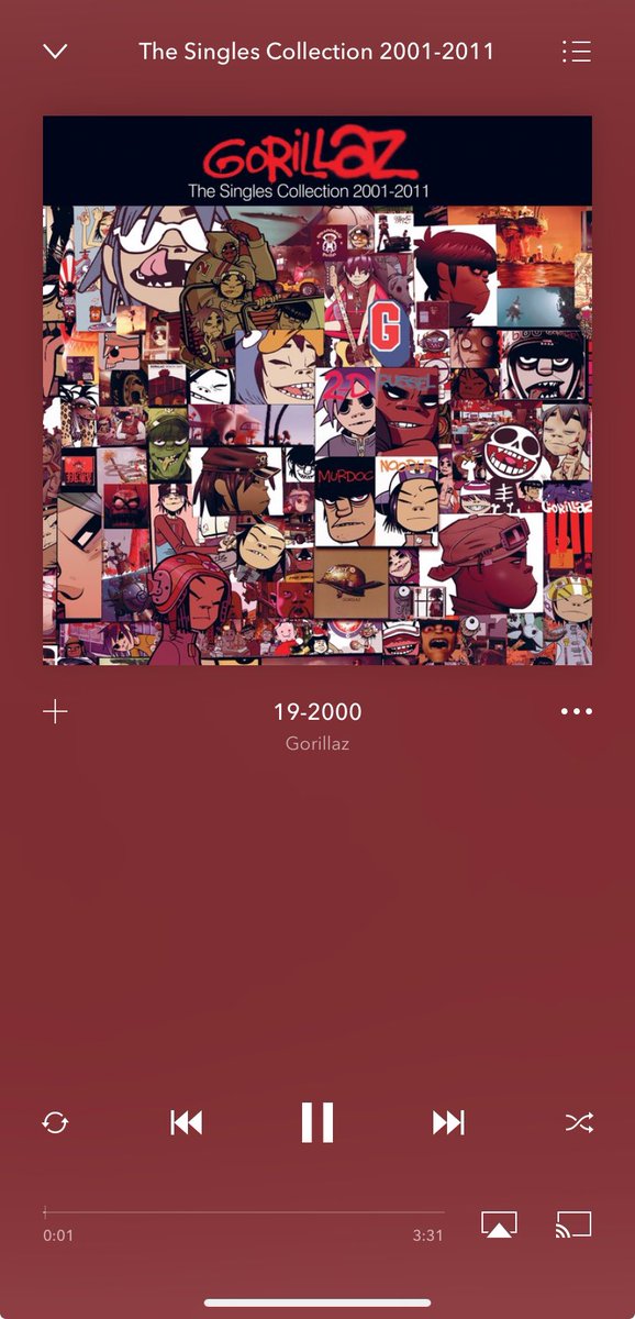 DevTC333's tweet image. FINALS WEEK PLAYLIST
Song: 19-2000
Artist: Gorillaz
Year: 2001
#SPM230