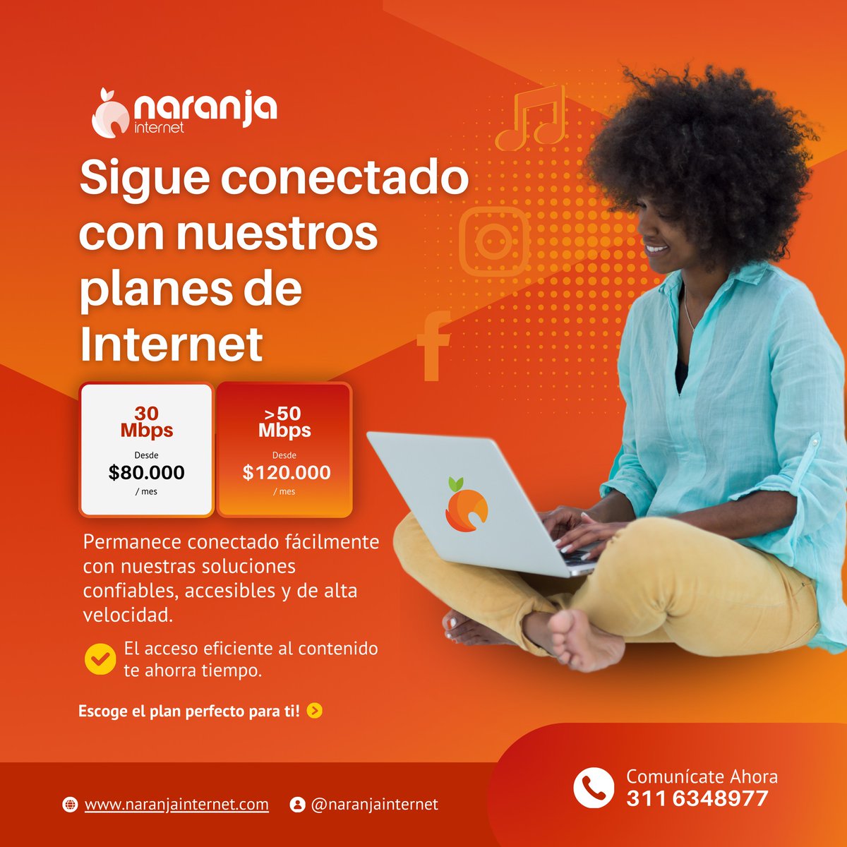 naranjainternet's tweet photo. 📷 ¿Buscas internet rápido, confiable y a tu medida? En Naranja Internet tenemos planes para que estés siempre conectado. 📷📷

Ahorra tiempo y disfruta de la mejor experiencia en navegación. 📷 ¡No esperes más!

📷 ¡Elige el plan perfecto y conéctate con nosotros hoy! 📷 https://t.co/T8C6XJdgqg