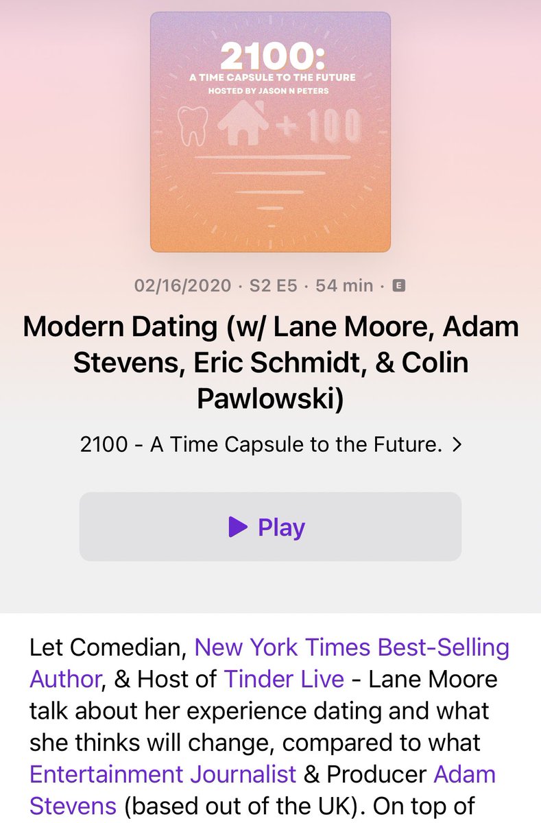 In 2020 we had comedian &amp; author <a href="/hellolanemoore/">Lane Moore💿listen to Final Girl</a> on our Modern Dating episode, since she has been featured in the New York Times, had multiple A-List comedians on her show Tinder Live &amp; tomorrow she has sold out World Cafe Live! Shoutout to Lane Moore!

podcasts.apple.com/us/podcast/210…