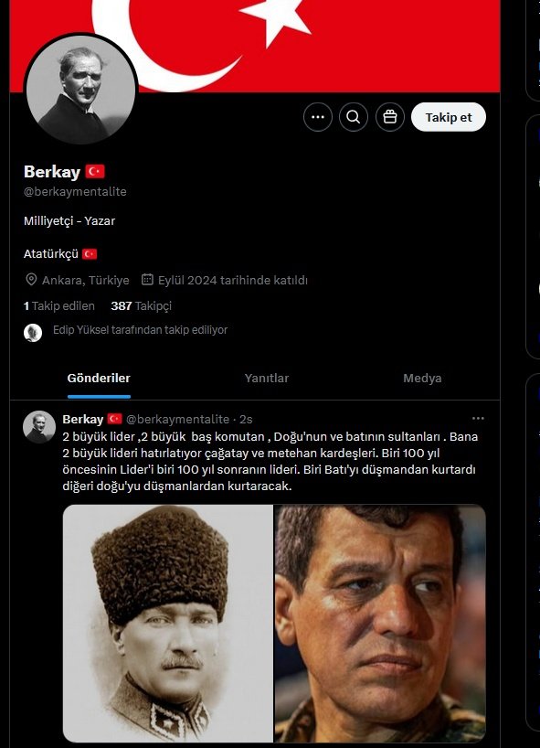 saritorbasorunu's tweet photo. 🟡 ÖNEMLİ!

PKK'lı teröristler, Atatürkçü maskesi takarak PKK propagandası yapmaya başladı.

Sosyal medyada ki en büyük bölücülerden birisi olan Edip Yüksel, hesabı takip ediyor. https://t.co/vJm4AxA7BV