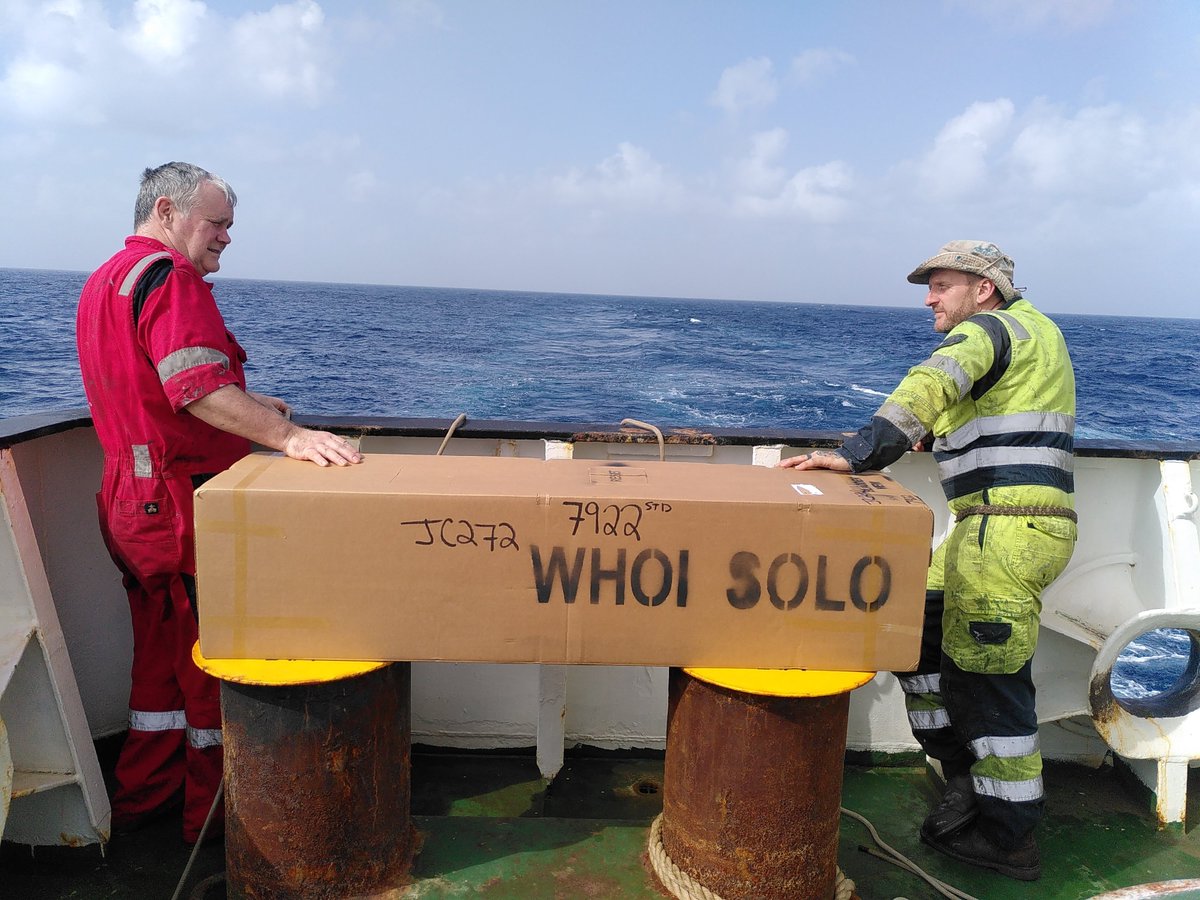 Atlantic Meridional Transect (AMT) (@amt_ocean) on Twitter photo Argo float number 4 deployed on AMT31 to add to the array of autonomous profiling sensors in the Atlantic Ocean. Thanks to Mark Squibb (CPOS) and Rob McKeown (POS) for skilled and safe deployment!! #JC272, <a href="/PlymouthMarine/">Plymouth Marine Lab</a>, @CLASS_UKRI, #AMT31, #NEODAAS Argo float number 4 deployed on AMT31 to add to the array of autonomous profiling sensors in the Atlantic Ocean. Thanks to Mark Squibb (CPOS) and Rob McKeown (POS) for skilled and safe deployment!! #JC272, <a href="/PlymouthMarine/">Plymouth Marine Lab</a>, @CLASS_UKRI, #AMT31, #NEODAAS