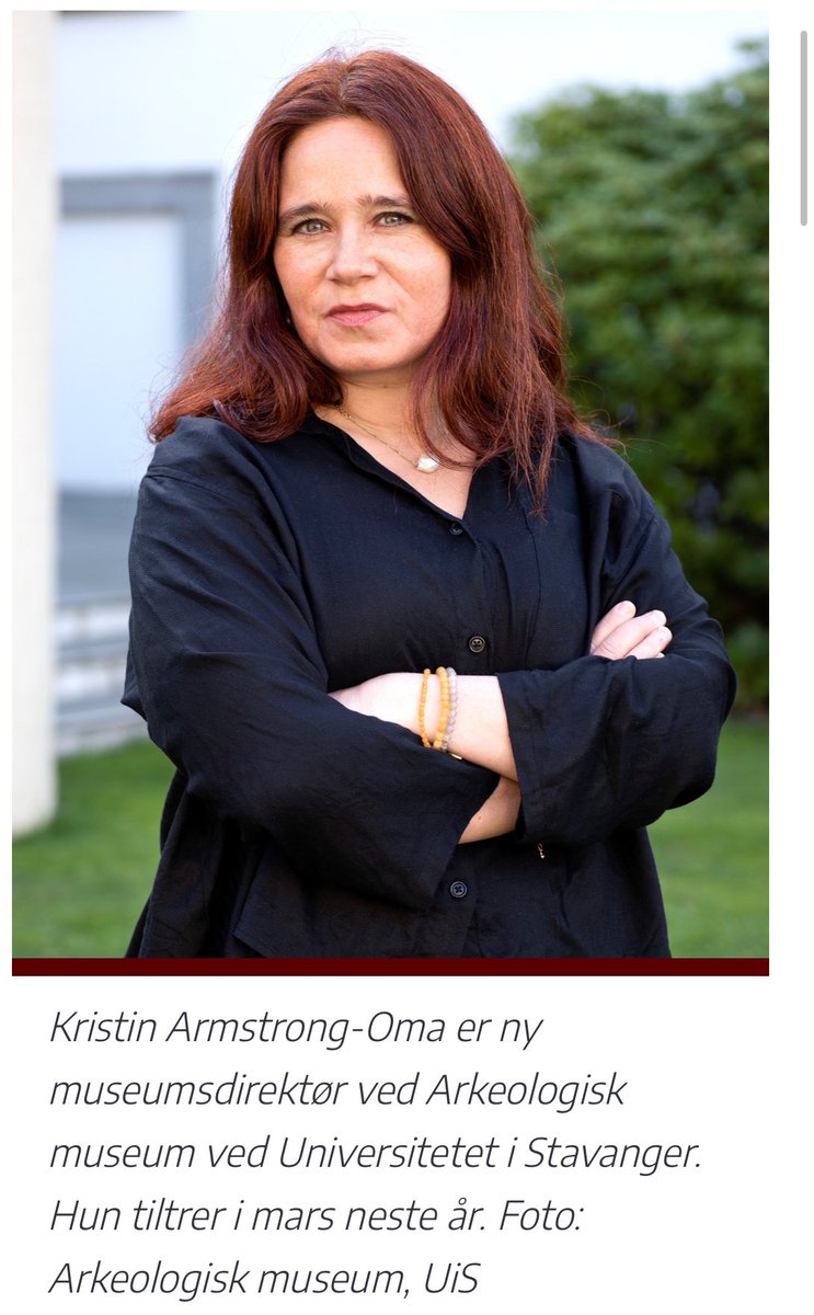 ArkmuseumUiS's tweet image. Vår nye museumsdirektør er professor i arkeologi, Kristin Armstrong-Oma! 🌟

Ho blir museets første kvinnelege direktør sidan museet opna i 1975. 

Ho tiltrer i mars neste år, og har mange spennande planar for museet.

uis.no/nb/arkeologisk…