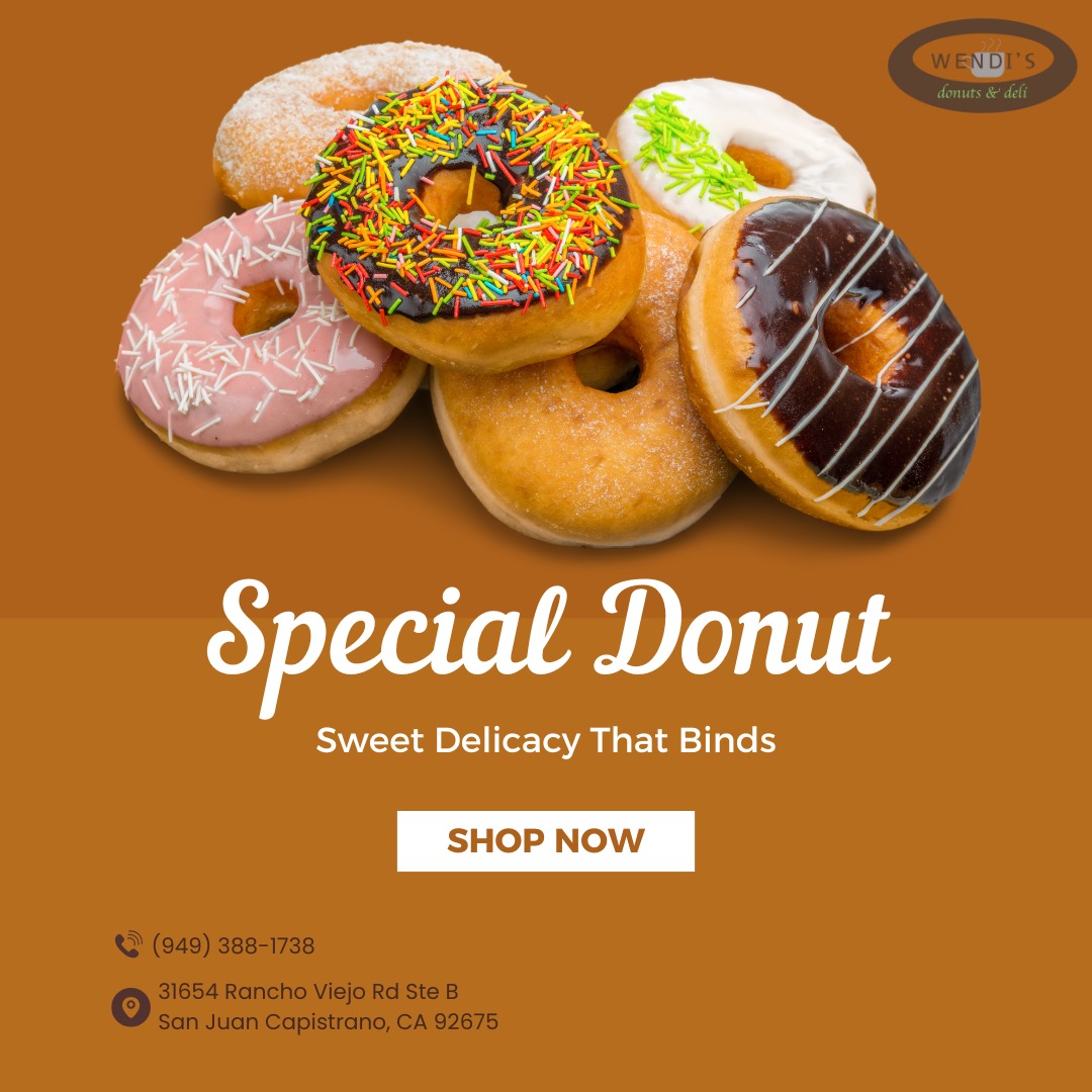 wendidonuts's tweet image. Our Special Donut is no ordinary donut. It's a sweet delicacy that brings people together. 🍩
.
.
#SpecialDonut #SweetDelicacy #DonutShop #WendysDonuts #SanJuanCapistrano #CA #TreatYourself #DonutLover